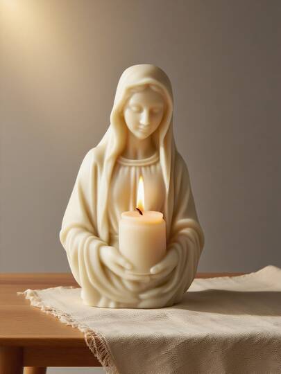 Un molde de silicona para una estatua de la diosa María, que presenta una mujer de cabello largo, adecuado para crear figuras decorativas del hogar de resina y esculturas de yeso.