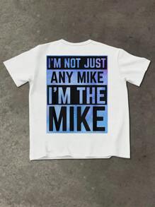 Mens Double Sided Graphic TShirt I'm Not Just Any Mike Printed Tee,Funny Statement Cotton Top For Casual Wear,Unique Gift Idea