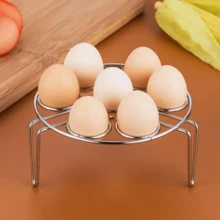 7-Egg Capacity Stainless Steel Steamer Rack, Material, Leak-Proof Design For Steaming, Baking, Cooling - Compact Round Rack Suitable For Kitchen, Oven, Microwave, Camping - Easy To Clean Stainless Steel - 1 Piece, Outdoor Cooking Tool, Stylish Metal Finish - Multicolor - View 2
