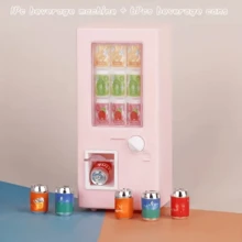 7pcs Mini Beverage Machine Set, Includes 1 Beverage Dispenser And 6 Canned Realistic Mini Beverages With Pull Rings, Suitable For Dollhouse Supermarket Small Models, Creative Scene Photography Props, Ideal Collector's Gift, Kitchen Accessories, Dollhouse Decor, Cute And Durable Ornament, Applicable For Room Decor, Micro-Landscape Decor, Dollhouse Accessories, Desktop Decoration