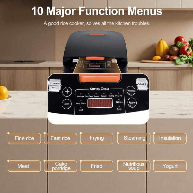 LIPETY Mini Rice Cooker, 5L Mini Rice Cooker, Removable Nonstick, Suitable For 1-6 People, With Time Delay And Keep Warm Function For Kitchen, Dorm, Office, Camping, Traveling - UK Plug(220-240V) - View 11