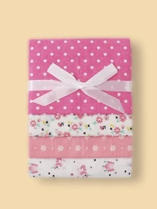 4 件装婴儿襁褓毯，星星和汽车印花柔软法兰绒包裹毯 - 彩色 - 查看 7