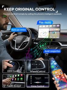 REMAX 2-In-1 Wireless CarPlay & Android Auto Adapter; Plug & Play For IPhone/Android; Lag-Free Connection; Mini Size With Extension USB-C/Type-C; Fits 900+ Cars; - Nhiều màu - Xem 6