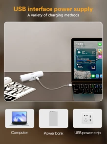 1 件/2 件/4 件 LED 运动传感器灯、LED 运动传感器台阶灯、3 色 LED 壁灯、双头夜灯（带可调节 3 色照明）、磁性台阶灯（适用于入口、床边、书桌、衣柜）（400mAh）（按钮颜色，随机分布） - 白色 - 查看 6