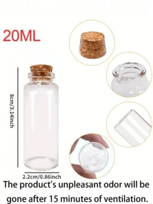 6/10 Stücke tragbare Mini Flaschenaufbewahrung, praktische korkverschlossene Gläser, hochdicht kompakte Glasflaschen