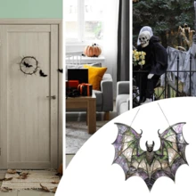Contemporary Acrylic Bat Suncatcher,2D Process 8x7.3in - StainGlass Style Hanging Ornament For Window, Versatile Halloween Decor, Home Wall Art, Housewarming Gift, Wreath Centerpiece Accessory - Waterproof, Solvent Resistant, Featherless Home Decor Room Decor