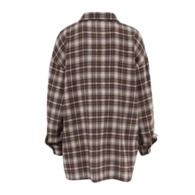 Damen Lässiges, weites kariertes Hemd mit Tasche, klassisches Karomuster, oversized Passform, modisch und vielseitig, geeignet für Lässig, Schule, Straße, Party Anlässe, maschinenwaschbar