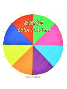 78.74in/118.11in Toss Rainbow Parachute, Outdoor Gymnastics Training Equipment, Multi-Person Sports & Recreation Umbrella, Sensory Integration Training Rainbow Umbrella, 8 Colorful Fun Gift Suitable For 10 Scenarios, Team Building And Group Activities, Includes Storage Bag