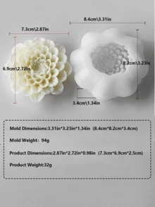 Stampo in silicone 3D a forma di fiore | Progettato appositamente per candele, sapone, resina e artigianato in gesso | Resistente alle alte temperature e facile da smontare | Disegno floreale rosa e bianco | Dettagli raffinati, regalo perfetto per le feste e i compleanni