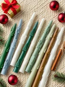 3D Christmas Column Silicone Mold For Handmade Candles, Gypsum, Soap - Reusable Soft And Easy To Clean Mold With Complex Christmas Body Design, DIY Crafts, Candle Making, Home Decoration, Craft Silicone Mold, Craft Supplies Christmas Decorations Room Decor, Christmas Gifts