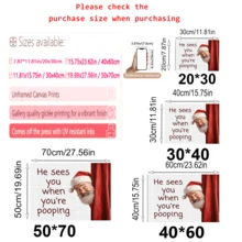 1 Stück Badezimmer Dekoration mit Guckloch, skurrile Badezimmer Dekorationskunst, Weihnachts Badezimmer Dekoration, Weihnachts Heim Dekoration, Wandkunst, Poster, Wandkunst mit Rahmen-Leinwand (optionaler Rahmen) - Verschiedenfarbig - Übersicht 4