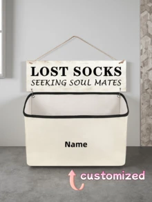 1pc Customizable Name Decor Multi-Functional Storage Hanging Bag - White - View 2