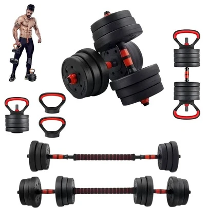 Kit De Mancuernas 6 En 1 ,Pesas para Ejercicio en Casa, Mancuernas para Ejercicio, con Pesas Rusas, Barra y Discos, Barra Recta Ejercicio Ajustable ,Con Peso Ajustable De Hasta 20 Kg,Mancuernas y Peso para Entrenamiento Casa y Gimnasio,ideal para principiantes o usuarios avanzados