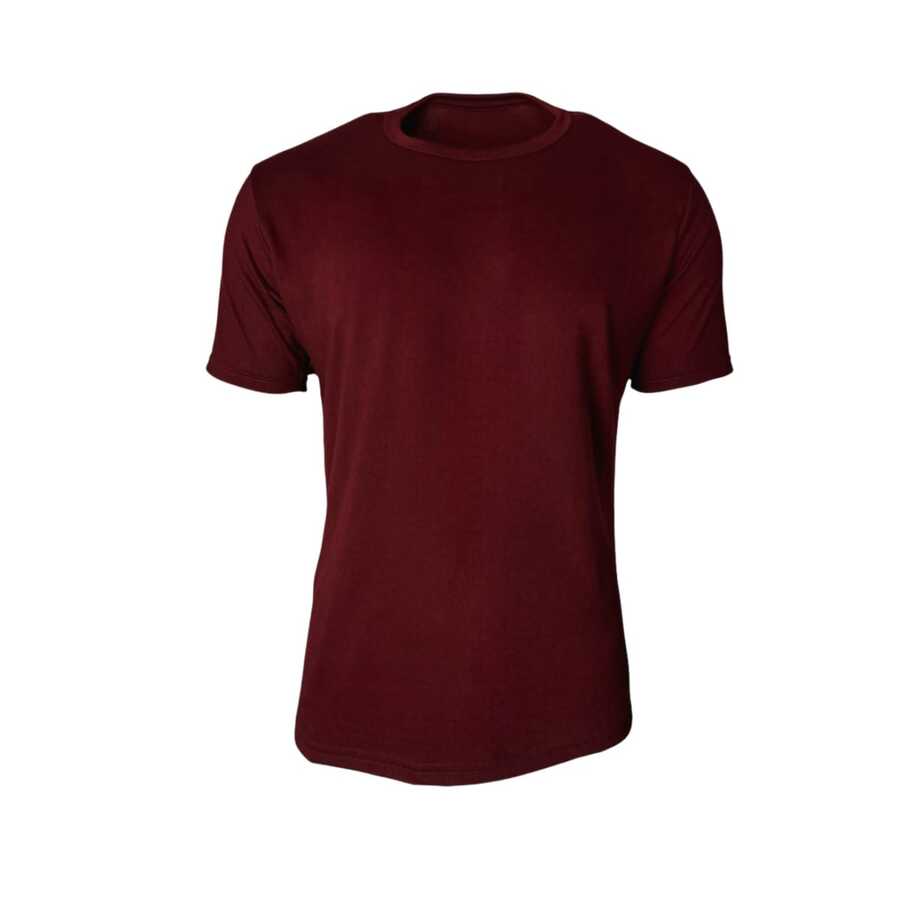 Men's Basic Plain T-Shirt 100% Cotton Workout Gym - Granate - Ver 1