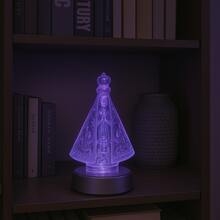 Luminária Nossa Senhora Aparecida de Vidro para Mesa Decorativo para Quarto Escritório Sala Cabaceira LGB
