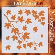 Set de 9 plantillas de hoja de arce de Acción de Gracias - Plantillas reutilizables DIY, adecuadas para tarjetas, scrapbooking, pintura en lienzo, paredes de madera y decoración del hogar - Pintura en tela colorida - Unitalla - Ver 3