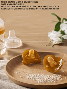 柔软硅胶奶嘴，日夜奶嘴，模仿母乳喂养，圆头和扁头，断奶和助眠 - 奈米銀 - 查看 7