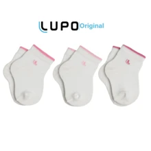 LUPO Kit 03 Pairs Of Baby Socks Mid-Calf Lupo Baby Toddler Boy And Girl RN 02165-089 - Trắng và Hồng - Xem 1