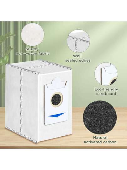 Dust Bags Ecovacs T30S/ X2/ X2 Pro/ Omni/ X5 Omni Robot Stofzuiger Cleaners, 3L Large Capacity Disposable Bags, Deodorizing, No Electricity Needed, Small Brush view 3