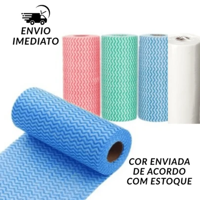 50 Unidades Pano Limpeza Picotados kit Rolo de Perfex 50 Un Pano Multiuso Alta Absorção Reutilizado 30x50
