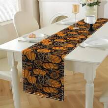 1/20 Stücke Herbst Tischläufer, Kürbis- und Blumenmuster Tischläufer, Atmosphäre Dekoration, geeignet für Innen- und Außenbereich, Zuhause Küche, Esstisch und Dinner Dekoration, schaffen Sie eine festliche Atmosphäre, ein Muss für Dinner-Partys! - Verschiedenfarbig - Übersicht 7