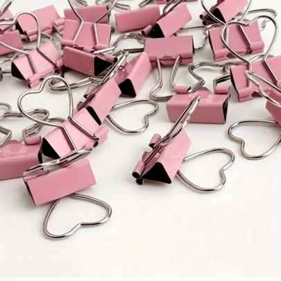 10/20pcs Pink Heart Shaped Paper Clips, Colorful Long Tail Clips For Office, Multipurpose Binder Clips Great For Organizing Papers, Bills, Documents - Office Desk Accessories, Home, Dorm, School And DIY Craft Supplies, Keeps Desk Tidy And Organized, Ideal For Office Supplies, School Supplies, Office Accessories, Book Accessories, File Storage, Document Organization
