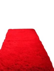 Soft Shaggy Bedside Runner Rug 1.30 X 0.50 M - Red - View 2