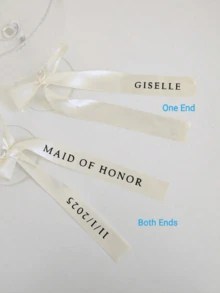 Customized Personalized Wine Glass Ribbon, Customized Wedding Champagne Flute Bow Personalized Satin Ribbon Name, Beverage Name Tag, Name Place Card, Personalized Satin Ribbon Bow (With Name) Wedding Table Decor Ribbon - Multicolor - View 23