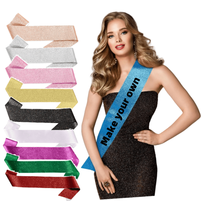 1pc Party Sash Casual Glitter Blank Sashes For Diy Suitable For Wedding Graduation Single Party Expectant Mother Birthday Christmas Party Halloween Party Masquerade Party