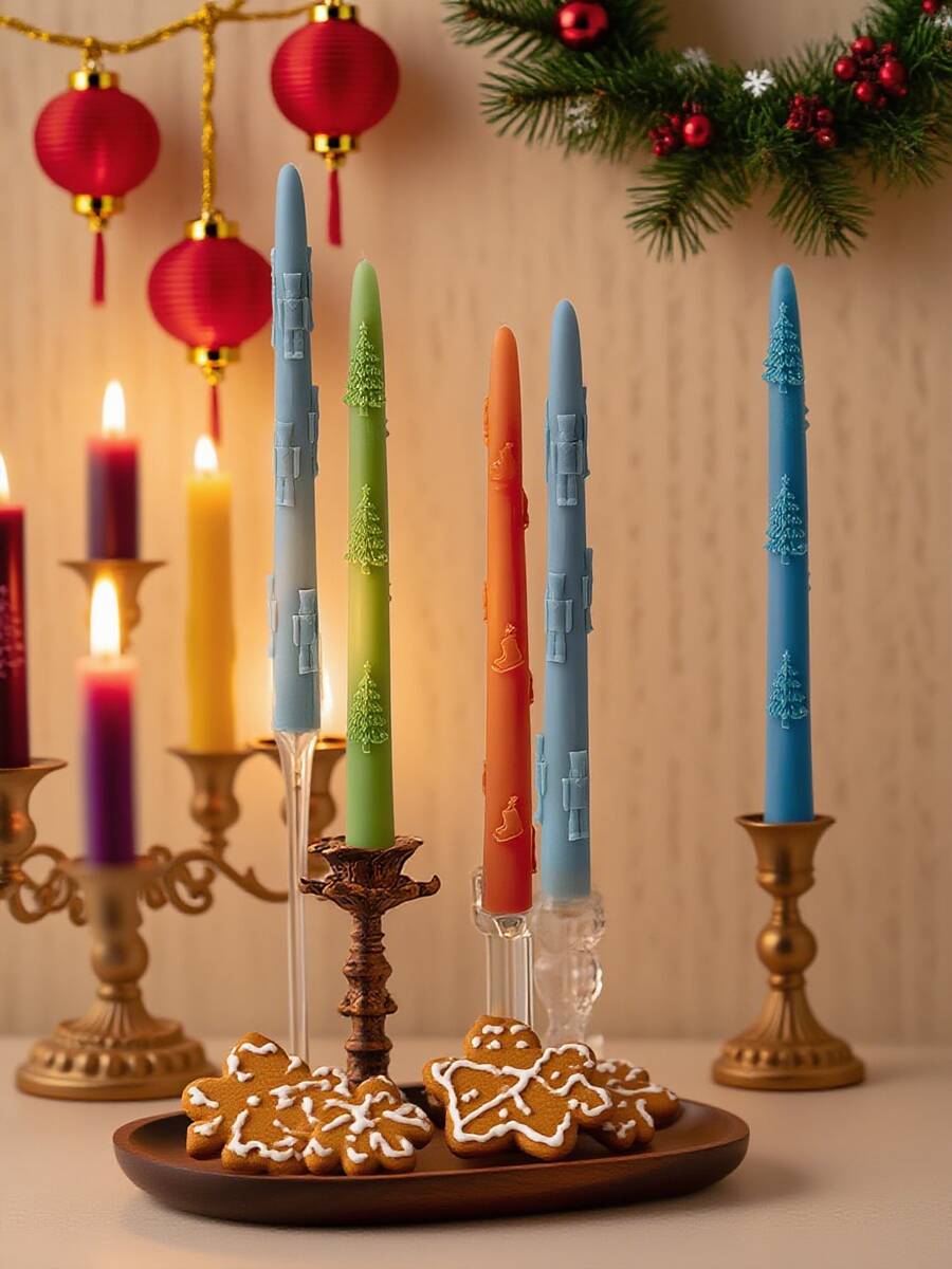 3D Christmas Column Silicone Mold For Handmade Candles, Gypsum, Soap - Reusable Soft And Easy To Clean Mold With Complex Christmas Body Design, DIY Crafts, Candle Making, Home Decoration, Craft Silicone Mold, Craft Supplies Christmas Decorations Room Decor, Christmas Gifts