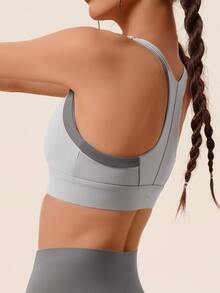 361degree Women's U-Neck Widetrap Wireless Front Zip High Elastic Sports Yoga Bra Camisole, Suitable For Periods, Can Be Worn Outerwear, Zipper With Buckle To Prevent Falling Off, Versatile, High Elastic Breathable Durable Fade-Resistant Fabric, X-Back Design Prevents Sagging And Shock, Stable And Non-Slip, Suitable For High-Intensity Running, Yoga, Fitness, Christmas Atmosphere, New Year Outfit, Daily Wear