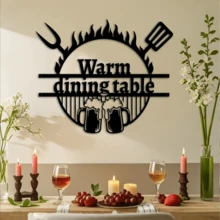 1pc Customized Metal Barbecue Nameplate, Personalized Outdoor Grill Decor Plate, Engraved Plaque For Grandpa Gift, Custom Metal Wall Art For Backyard - Black - View 6