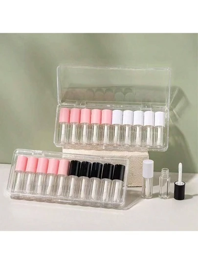 10支4毫升塑料唇彩管，塑料润唇膏容器，唇部保湿包装，不含收纳盒，化妆品，便宜，房间装饰，梳妆台，旅行，卧室，化妆配件，便宜，圣诞礼物，化妆品，化妆工具，便宜货，礼物，女士礼物，圣诞礼物，赠品，旅行，便宜货，旅行必备