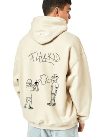 SUDADERA FLAKKO, JUVENIL, CON ESTILO URBANO, GRAN CALIDAD, SUAVE Y DURADERO - Beis - Ver 1