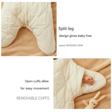 Baby Starfish Bodysuit, Thick Wearable Sleeping Bag, Essential Newborn Swaddle Wrap, Newborn Sleeping Bag, Thickened Anti-Shock Newborn Swaddle For Autumn And Winter, 0-12 Months - Search The Baby Shower Registry For Gifts For Boys And Girls, Suitable For Babies, Newborns, And Toddlers - 桔色 - 查看 6