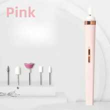 Lima de uñas portátil, taladro eléctrico de uñas con 5 brocas accesorias, carga USB con luz LED, velocidad ajustable, adecuado para herramientas de arte y cuidado de uñas, set de lima de uñas eléctrica