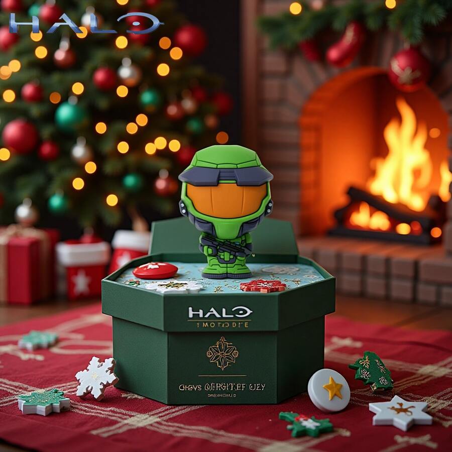Microsoft 1PC HALO Officially Licensed Master Chief 3D Refrigerator Magnet Cool Game Themed Decor Sticker Ffor Kitchen Fridge Fine Collectible Game Peripheral Durable Magnetic Material Ideal Christmas Birthday Gift For Fans Collectors And Gaming Enthusiasts - Army Green - View 1