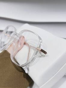 1Pc Fashion Vintage Metal Oversize Square Frame Eyeglasses For Women -Flash Rhinestone,Sparkling Glitter, Chic Lightweight Eyeglasses, High Quality ,Suitable For Daily Use,Phone Computer Reading Goggles