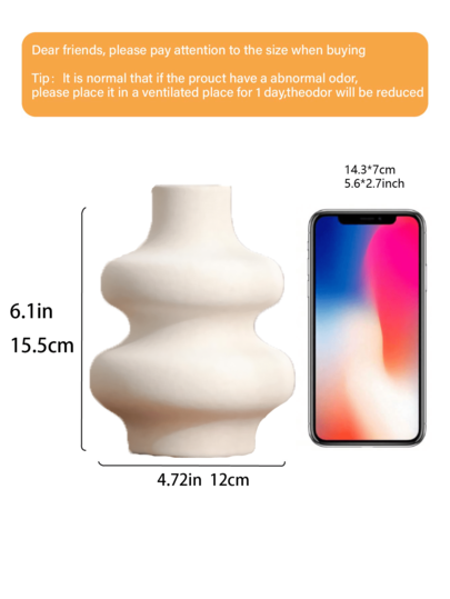 1pc Ceramic Vase, Round Moderne Dried Flower Pampas Boho Home Centerpiece Wedding Dinner Tafel Living Room Office Bedroom, Ho warming (Please Check Size In mation Be Purchasing) Glass Vase view 7