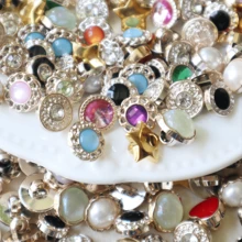 10/20/30/50/100pcs Plastic Mini Rhinestone Buttons With Shank, Versatile For Shirt, Sweater, Cardigan, Sewing DIY Craft - Multicolor - View 3