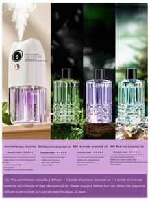 جهاز نشر العطور الكهربائي الأبيض، جهاز نشر الروائح الكهربائي، رشاش عطور أوتوماتيكي، يمكن وضعه في غرفة المعيشة والمكتب والنوم والحمام والسيارة. يأتي مع 6 خيارات من الروائح للاختيار منها. وضع الدمج الأول (2 زجاجة معطر هواء)، وضع الدمج الثاني (1 جهاز + 1 زجاجة معطر هواء)، وضع الدمج الثالث (1 جهاز + 2 زجاجة معطر هواء)، وضع الدمج الرابع (2 أجهزة + 3 زجاجات معطر هواء)