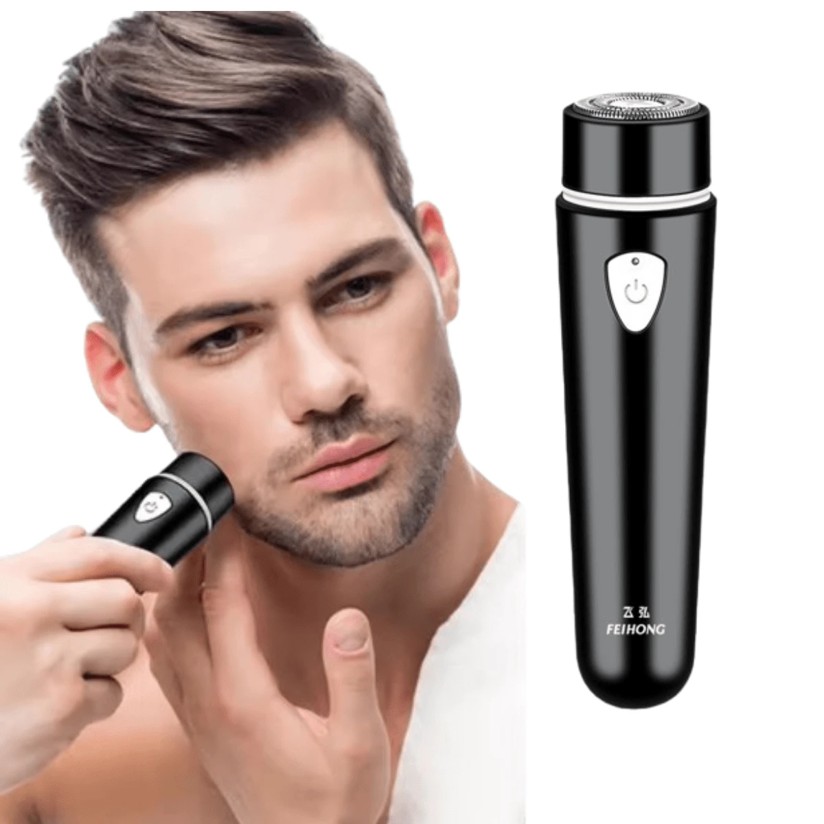 Mini Electric Shaver For Men Travel Portable Beard - màu đen - Xem 1