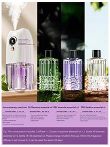 جهاز نشر العطور الكهربائي الأبيض، جهاز نشر الروائح الكهربائي، رشاش عطور أوتوماتيكي، يمكن وضعه في غرفة المعيشة والمكتب والنوم والحمام والسيارة. يأتي مع 6 خيارات من الروائح للاختيار منها. وضع الدمج الأول (2 زجاجة معطر هواء)، وضع الدمج الثاني (1 جهاز + 1 زجاجة معطر هواء)، وضع الدمج الثالث (1 جهاز + 2 زجاجة معطر هواء)، وضع الدمج الرابع (2 أجهزة + 3 زجاجات معطر هواء)