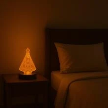 Luminária Nossa Senhora Aparecida de Vidro para Mesa Decorativo para Quarto Escritório Sala Cabaceira LGB