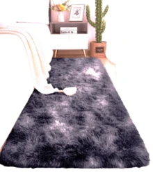 Soft Shaggy Bedside Runner Rug 1.30 X 0.50 M - Light Grey - View 2