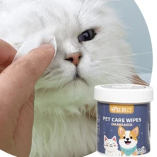 1 Box Contains 200pcs Pet Eye And Ear Wipes, Gentle Formula To Remove Tear Stains For Cats And Dogs. Pet Eye Care Essential. Cleaning Face, Eyes, Ears, Paws And Bottoms. Includes Eye Wipes + Finger Brush Or Paw Cleaning Foam Set