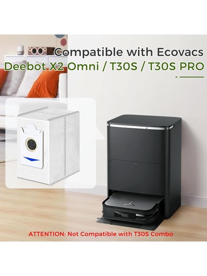 Dust Bags Ecovacs T30S/ X2/ X2 Pro/ Omni/ X5 Omni Robot Stofzuiger Cleaners, 3L Large Capacity Disposable Bags, Deodorizing, No Electricity Needed, Small Brush view 5