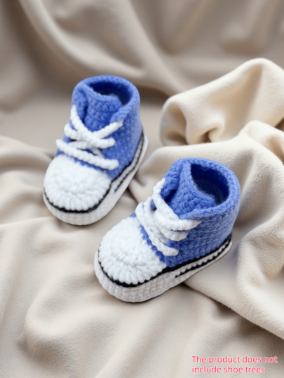 1 Pair Handmade Crochet Infant Booties, Soft Indoor Floor Socks For Crawling/First Step