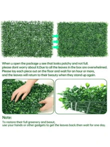 Nejlue Artificial Flowers/Plants1111 Home & Living 4/8Pcs Artificial Grass Boxwood Panels Topiary Hedge Plant Wall With UV Protection,Privacy Hedge Screen Sun Protected Suitable For Events,Outdoor,Indoor,Garden,Fence,Backyard Walls,Patio,Garden,Yard, Walkways,Backdrop,Interior And Exterior Or Your Own Creative Design On Party, Wedding,Christmas Decorations. - Olive Green - View 6