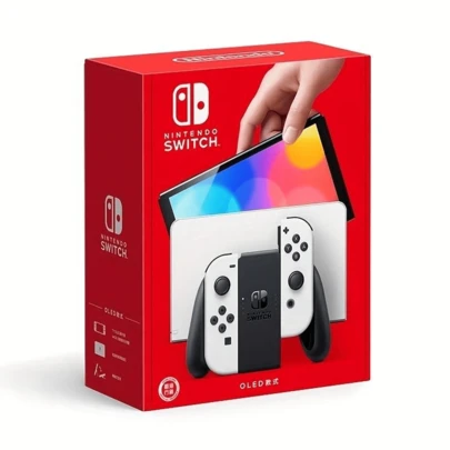  Nintendo Switch - OLED Model With White Joy-Con, 64GB- Hong Kong Version (HK Charger With HK To US Plug Adapter)